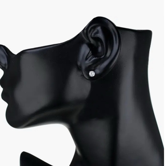 NWT, CZ by Kenneth Jay Lane Round CZ Stud Earrings - Picture 2 of 2